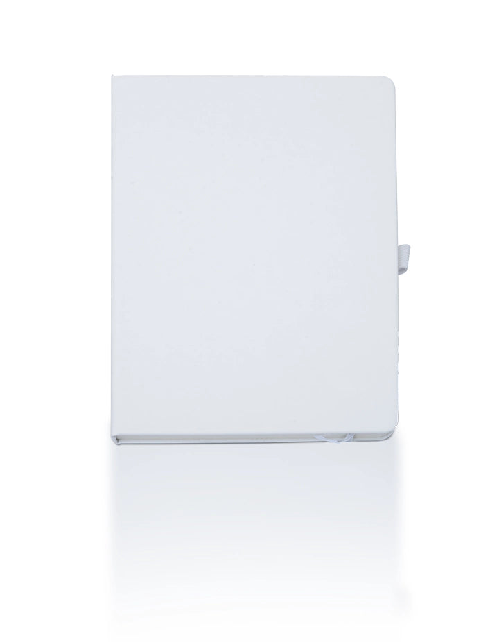 White A5 PU Notebook with Pen Holder – 100 Sheets, 70gsm | Premium Stationery